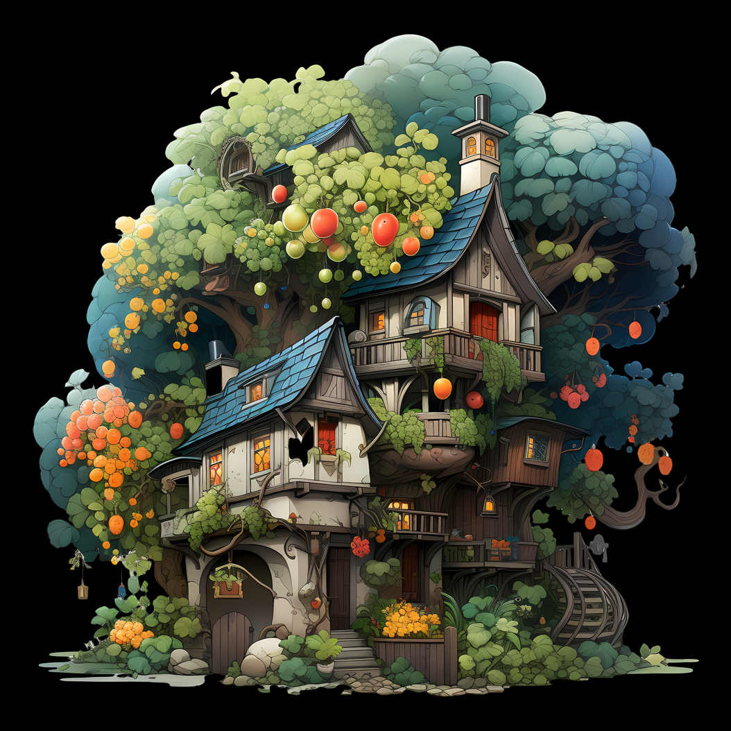 AI-created 3D treehouse model example