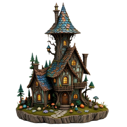 AI-created 3D fantasy house model example