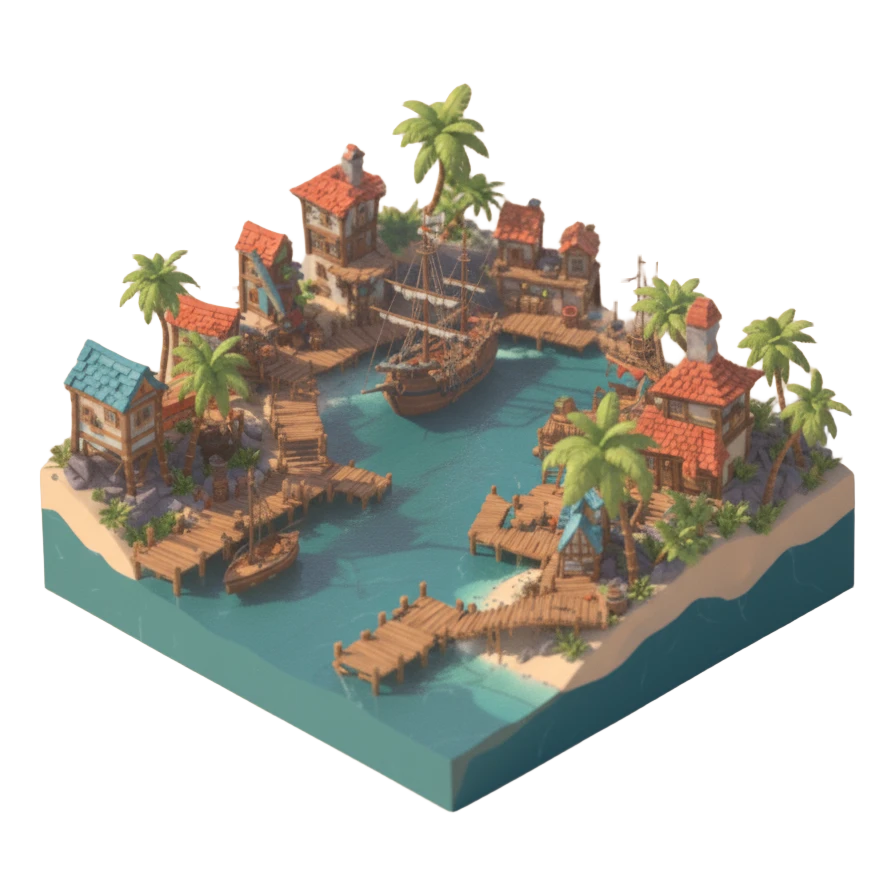 AI-created 3D island model example